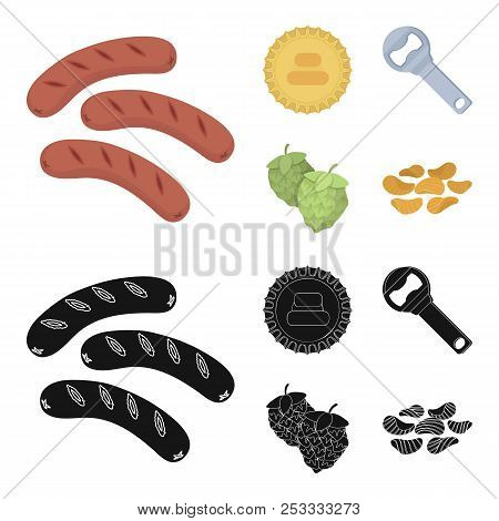 Bar, Pub, Restaurant, Cafe .pub Set Collection Icons In Cartoon, Black Style Vector Symbol Stock Ill