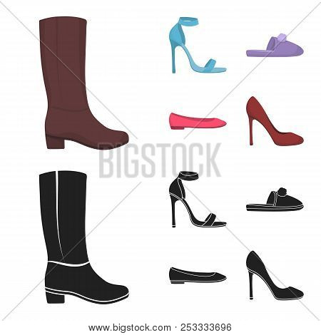 Blue High-heeled Sandals, Homemade Lilac Slippers With A Pampon, Pink Women Ballet Flats, Brown High