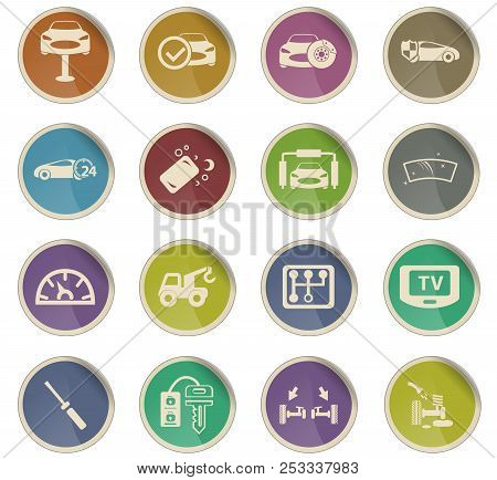 Car Shop Vector Icons For User Interface Design
