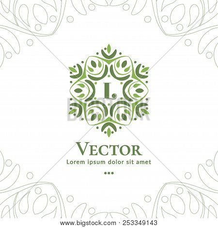 Vector Organic Emblem. Can Be Used For Organic Products, Jewelry, Beauty And Fashion Industry. Great