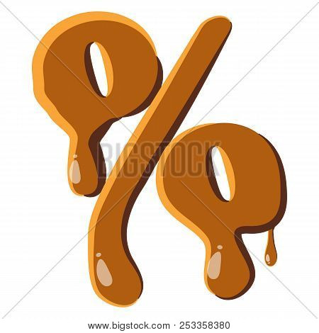 Percentage From Caramel Icon Isolated On White Background. Punctuation Symbol