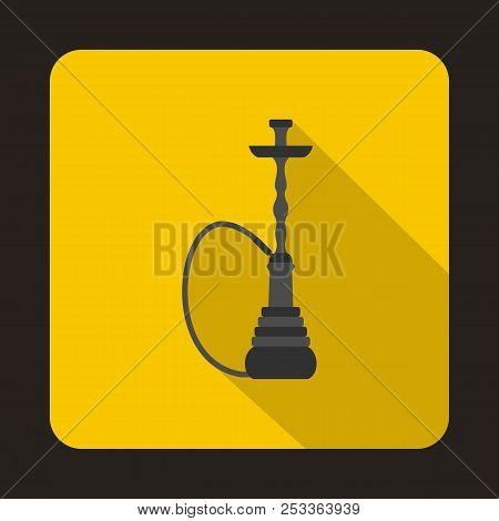 Hookah Icon In Flat Style On A Yellow Background