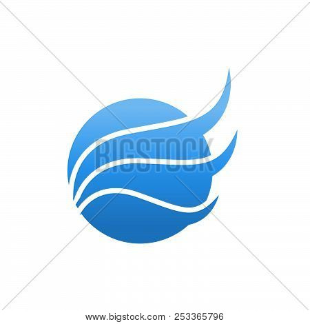 Circle Wings Vector Logo Design Template Illustration. Wings Vector With Circle Shape.