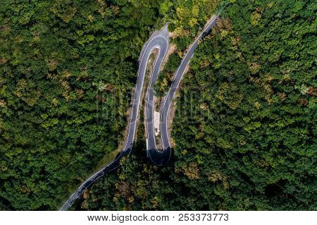 Winding Road Serpentine From A High Mountain Pass In The Mosel Village Brodenbach Germany Aerial Vie