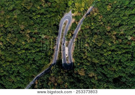 Winding Road Serpentine From A High Mountain Pass In The Mosel Village Brodenbach Germany Aerial Vie