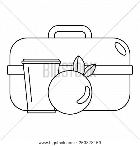 Apple Lunch Box Icon. Outline Illustration Of Apple Lunch Box Icon For Web Design Isolated On White 