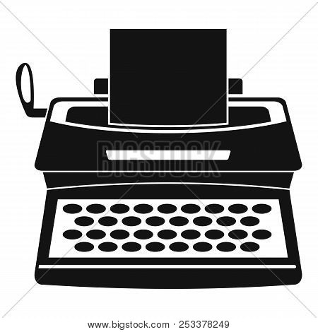 Typewriter Icon. Simple Illustration Of Typewriter Icon For Web Design Isolated On White Background