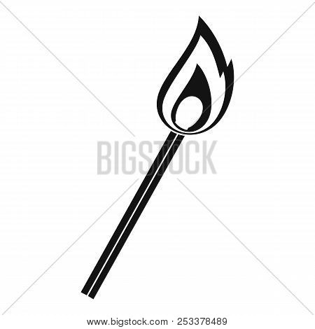 Burning Match Icon. Simple Illustration Of Burning Match Icon For Web Design Isolated On White Backg