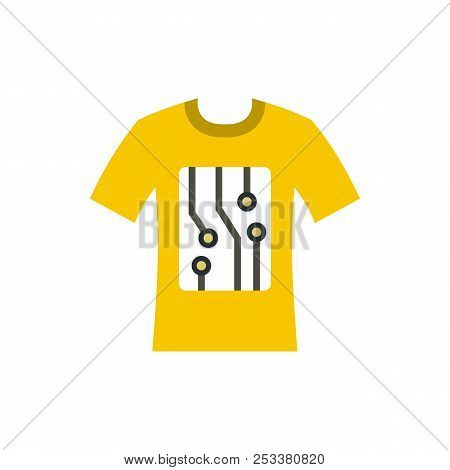 Electronic T-shirt Icon In Flat Style Isolated On White Background. Technology And Test Symbol Illus