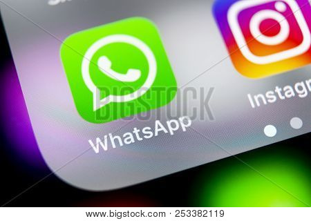 Sankt-petersburg, Russia, August 10, 2018: Whatsapp Messenger Application Icon On Apple Iphone X Sma