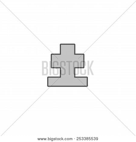 Rip Cemetary Gravestove Crucifix Icon Isolated On Background