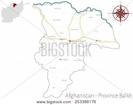 Large And Detailed Map Of The Afghan Province Of Balkh.