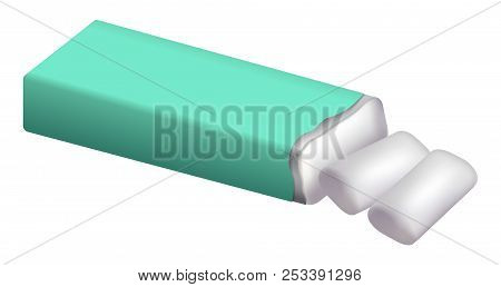 Pack Of Chewing Gum Mockup. Realistic Illustration Of Pack Of Chewing Gum Mockup For Web Design Isol