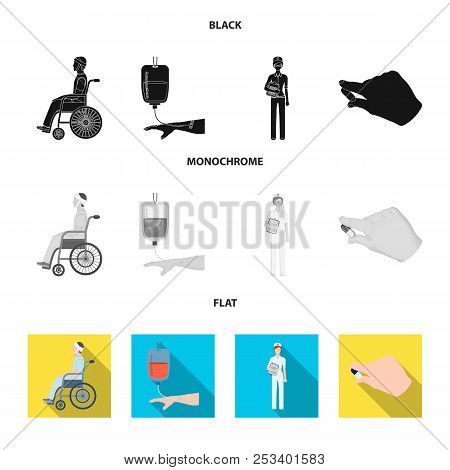 Invalid With Trauma, Blood Transfusion, Doctor, Medication In The Hands Of A Doctor. Medicineset Col