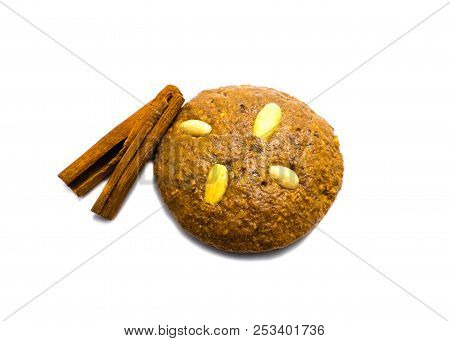 Gingerbread Nuremberg Christmas Cookies Isolated On White
