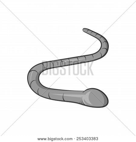 Worm Icon In Black Monochrome Style Isolated On White Background. Bait Symbol Illustration