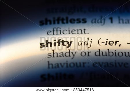 Shifty Word In A Dictionary. Shifty Concept.