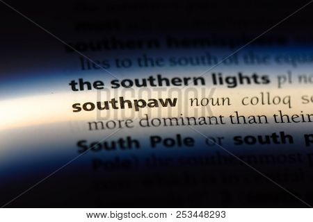 Southpaw Word In A Dictionary. Southpaw Concept.