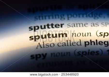 Sputum Word In A Dictionary. Sputum Concept.
