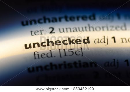 Unchecked Word In A Dictionary. Unchecked Concept.