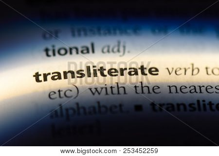 Transliterate Word In A Dictionary. Transliterate Concept.