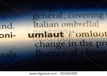 Umlaut Word In A Dictionary. Umlaut Concept.