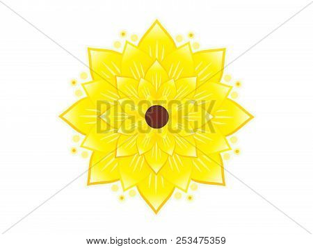 Abstract Artistic Creative Yellow Flower Vector Illustration