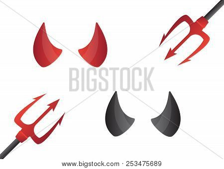Red And Black Devil Horns. Carnival Concept Devil Horns