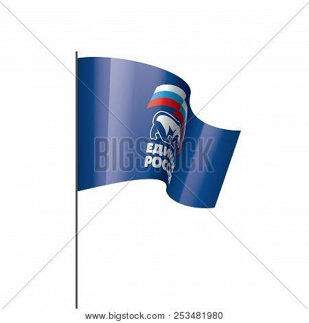 Flag With The Inscription United Russia. Vector Illustration On White Background