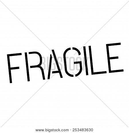 Fragile Stamp On White Background Sign, Label, Sticker