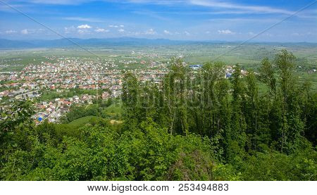 Colorful Exalted View From A Bird's Eye View To Houses In Residential