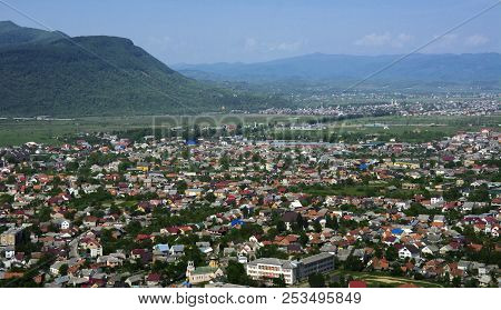Colorful Exalted View From A Bird's Eye View To Houses In Residential