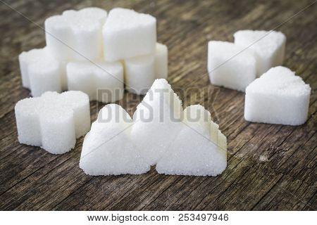 Sugar Cubes Sweet Food On The Table