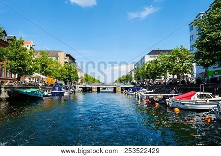 Copenhagen, Denmark - July 13, 2018. Copenhagen Water Transport Beautiful Architecture Of Copenhagen