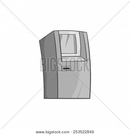 Atm Icon In Black Monochrome Style Isolated On White Background. Tehnique Symbol Illustration