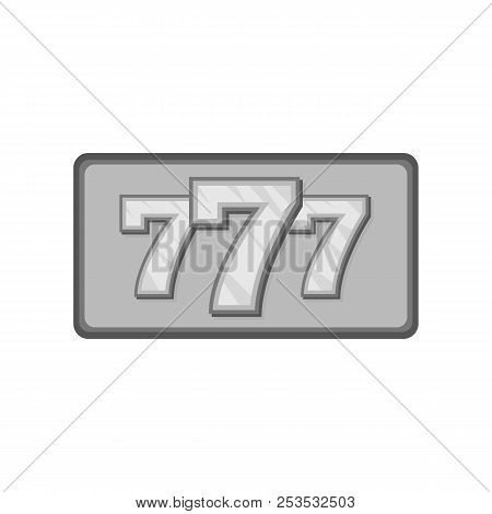 Triple Lucky Sevens Icon In Black Monochrome Style On A White Background Illustration