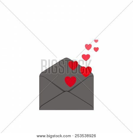 Envelope Love Message, Vector Illustration Isolated On White Background.