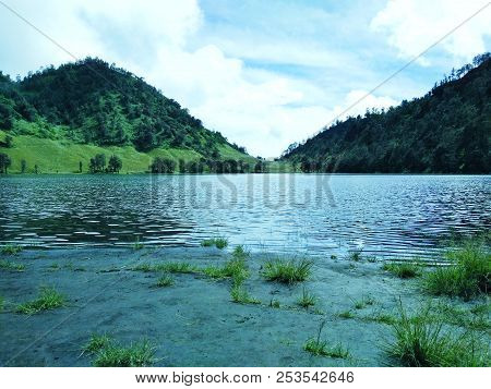 Ranu Kumbolo Lake On The Slopes Of Mount Semeru.