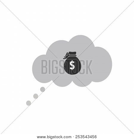 Thought Cloud Money, Vector Illustration Isolated On White Background