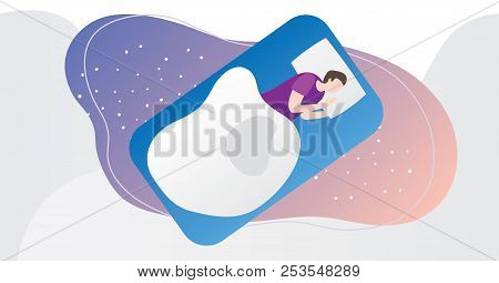 Bed Wetting Disorder Concept, Nocturnal Enuresis Urine Control Problem, Modern Vector Illustration W