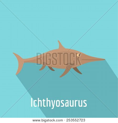 Ichthyosaurus Icon. Flat Illustration Of Ichthyosaurus  Icon For Web.