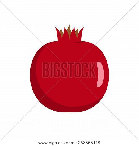 Pomegranate Icon. Flat Illustration Of Pomegranate  Icon Isolated On White Background