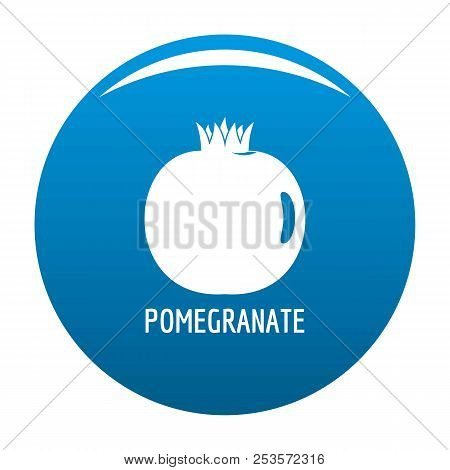 Pomegranate Icon Blue Circle Isolated On White Background