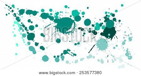Watercolor Paint Stains Grunge Background Vector. Colorful Ink Splatter, Spray Blots, Mud Spot Eleme