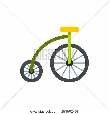 Highwheel Bike Icon In Flat Style On A White Background Illustration