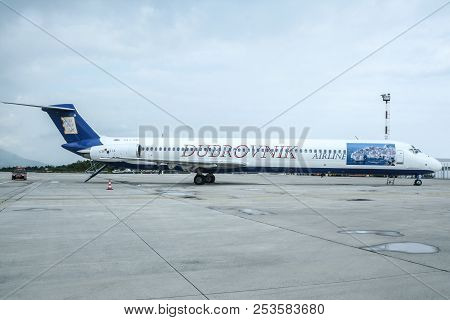 Dubrovnik, Croatia - April 27 - 2007: Md82 From Dubrovnik Airlines On The Apron Of Dubrovnik Airport