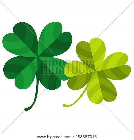 Four-leaf Clover. Vector Illustration Isolated On White Background.