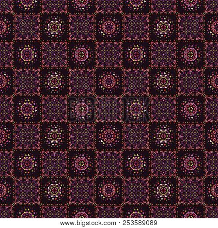 Quilt Patchwork Tile Pattern Folk And Flower