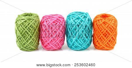 Skein Of Natural Jute Twine Isolated On White