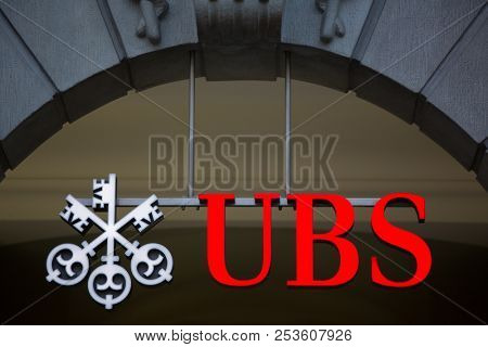 ZURICH, SWITZERLAND, 27 March 2014: UBS, Switzerland's largest bank.